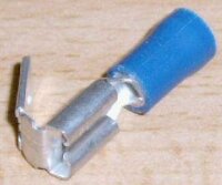 Flachsteckh&uuml;lsen Blau  6,3 x 0,8 mm mit abzweig