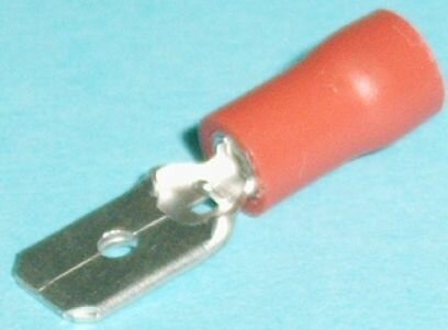 Flachstecker Rot  6,3mm (M&auml;nnchen)