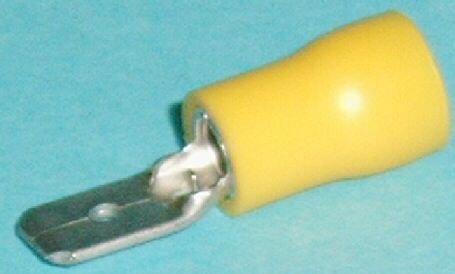 Flachstecker Gelb  6,3mm (M&auml;nnchen)
