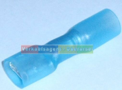 Flachsteckh&uuml;lsen Blau 6,3 x 0,8 mm Vollisoliert mit Schrumpfschlauch
